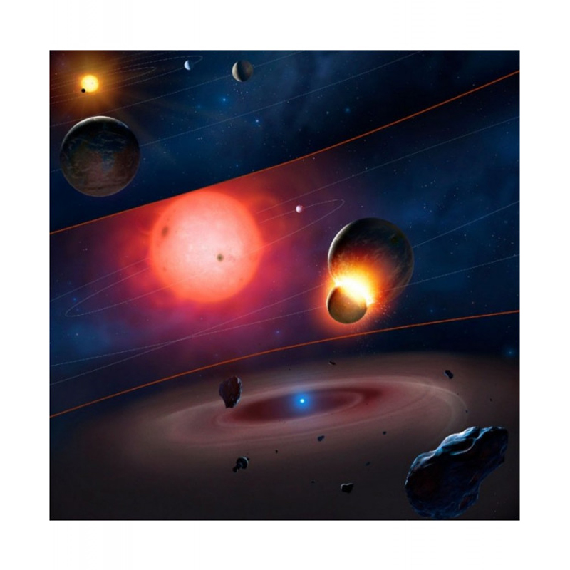Ταπετσαρία με διάστημα Ήλιος πλανήτες και μετεωρίτες